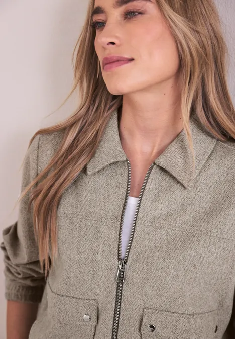 Herringbone Blouson light terra mocha mel.