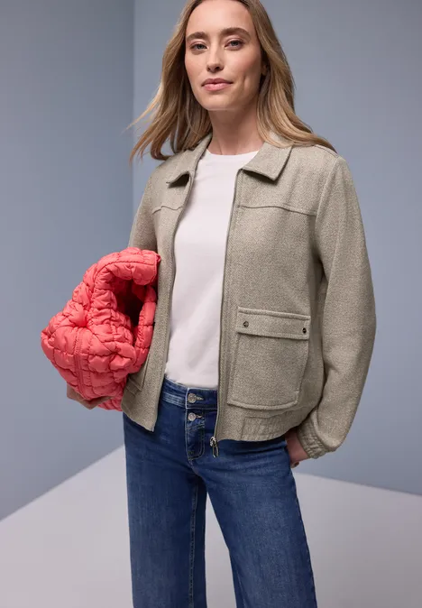 Herringbone Blouson light terra mocha mel.