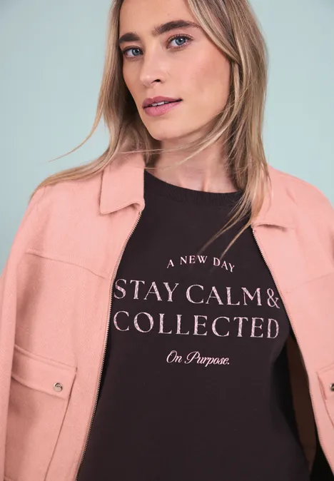 Visgraat blouson light apricot mel.