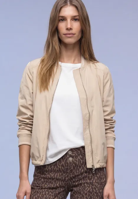 Blouson à rayures gallon cotton beige