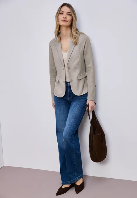 Basic Piqué Blazer light terra mocha
