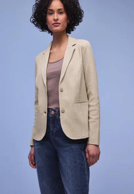 Strukturblazer cotton beige