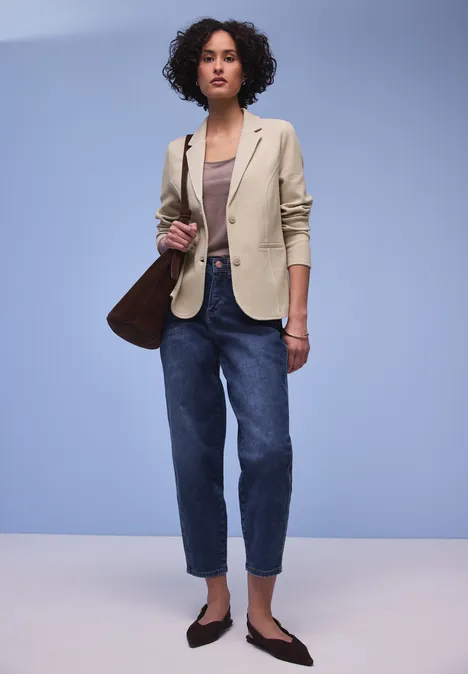 Strukturblazer cotton beige