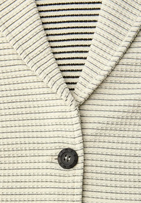 Gestreifter Strukturblazer soft beige