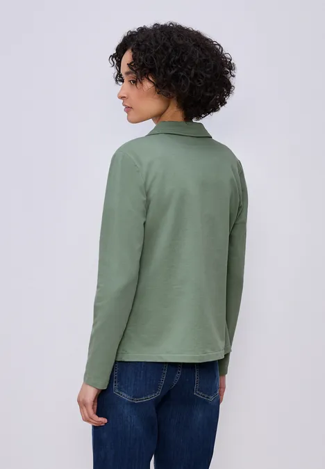 Basic Blazer aus Jersey dark serene green