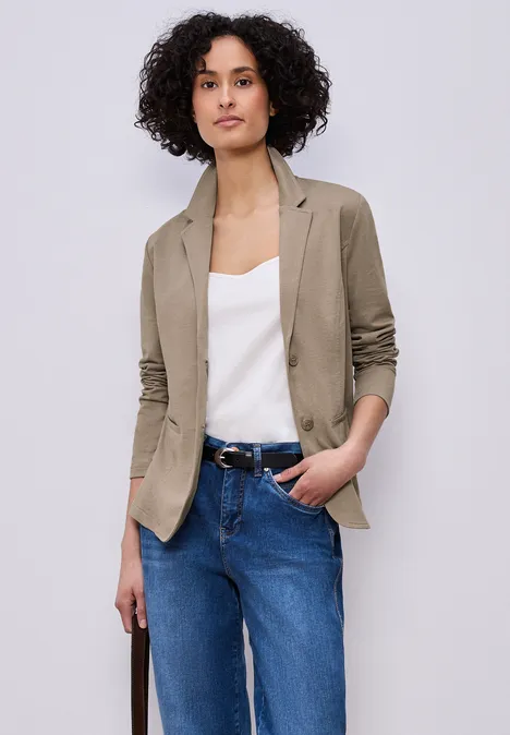 Basic Blazer aus Jersey light terra mocha mel.