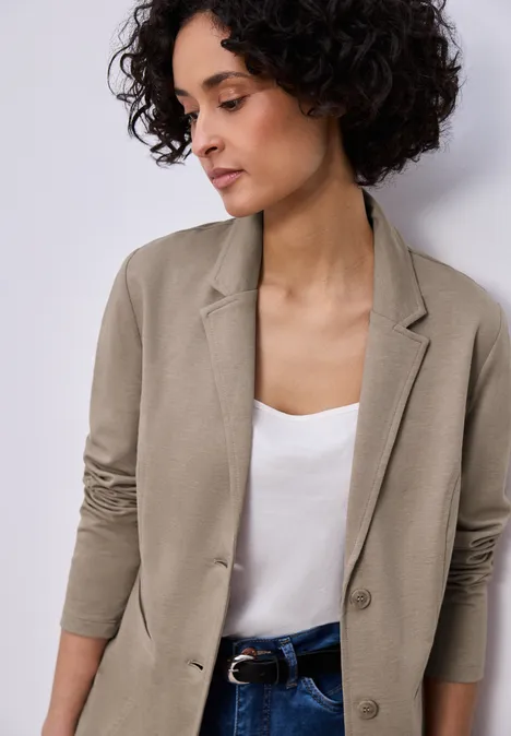 Basic Blazer aus Jersey light terra mocha mel.
