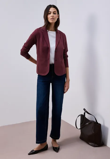 Basic Jersey Blazer truffle red