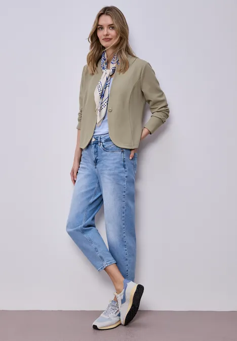 Jersey blazer met structuur timeless beige Jersey blazer met structuur timeless beige