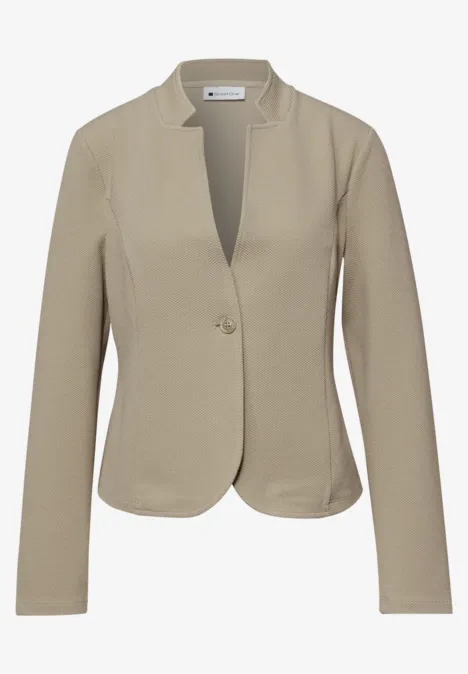 Jersey blazer met structuur timeless beige Jersey blazer met structuur timeless beige