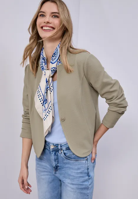 Jersey blazer met structuur timeless beige Jersey blazer met structuur timeless beige