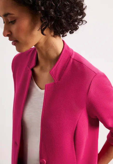 Jersey blazer met structuur magenta dream