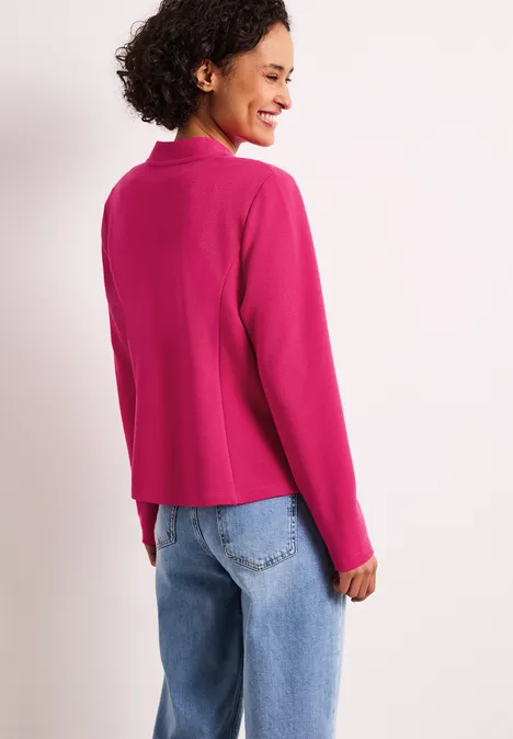 Jersey blazer met structuur magenta dream