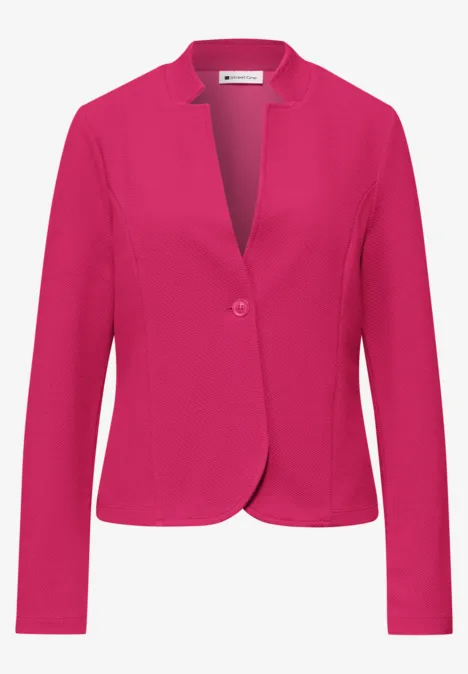 Jersey blazer met structuur magenta dream
