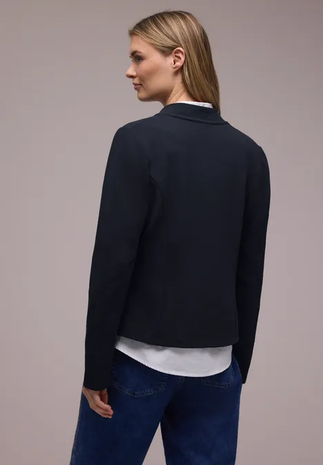 Jersey blazer met textuur shadowed navy Jersey blazer met textuur shadowed navy