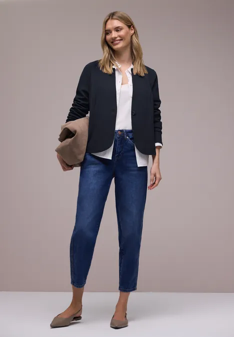 Jersey blazer met textuur shadowed navy Jersey blazer met textuur shadowed navy