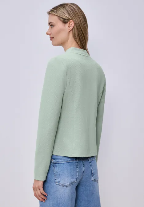 Jersey blazer met textuur mint leaf