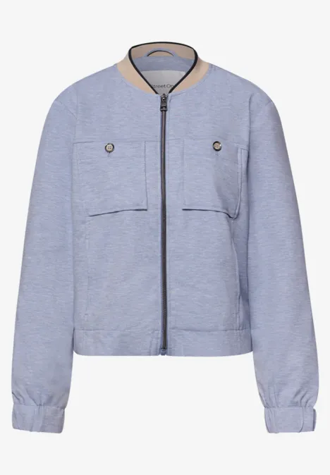 Blouson w melanżowej stylistyce z zamkiem błyskawicznym country blue mel.