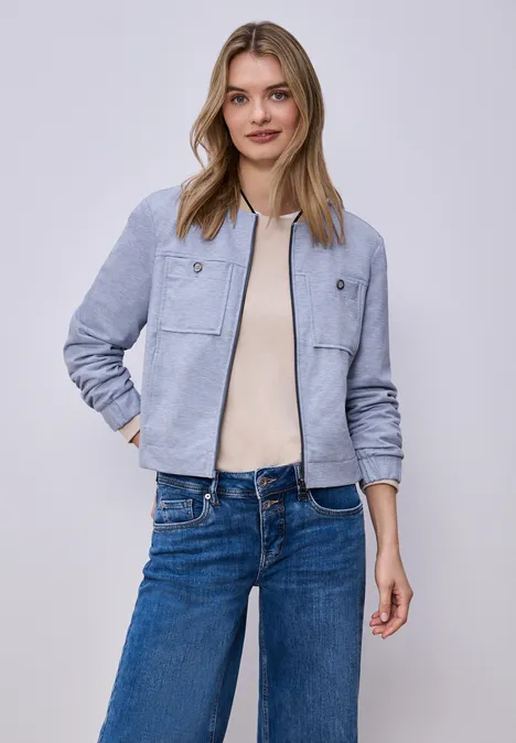 Blouson w melanżowej stylistyce z zamkiem błyskawicznym country blue mel.