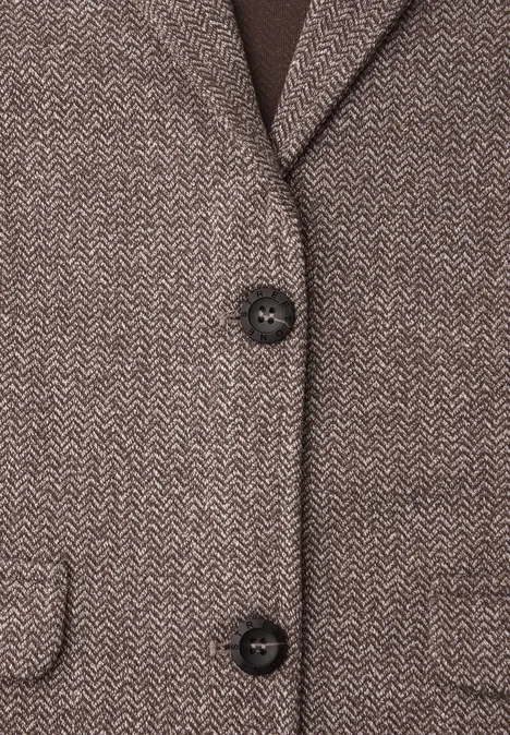 Basic Blazer mit Reverskragen hatch brown