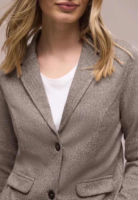 Basic Blazer mit Reverskragen hatch brown