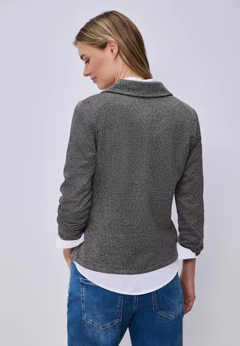 Basic blazer met reverskraag shadowed navy