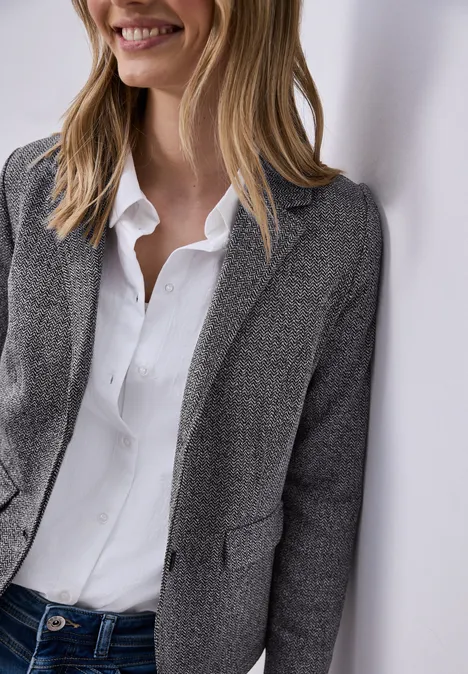 Basic blazer met reverskraag shadowed navy