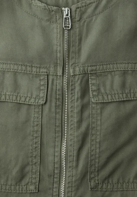 Gewassen jack met trekkoord Lichen Green Gewassen jack met trekkoord Lichen Green