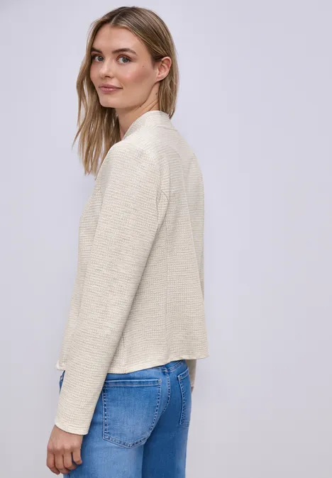 Blazer met structuur smoke beige Blazer met structuur smoke beige