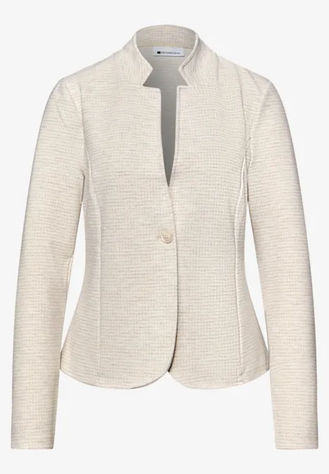 Blazer met structuur smoke beige Blazer met structuur smoke beige