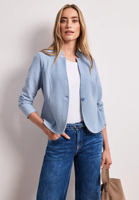 Blazer mit Struktur aus Jersey cashmere blue Blazer mit Struktur aus Jersey cashmere blue