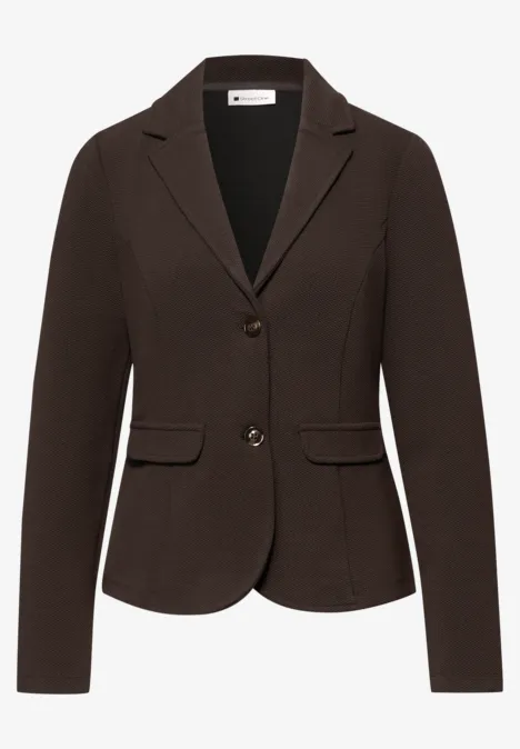 Basic blazer met reverskraag espresso brown