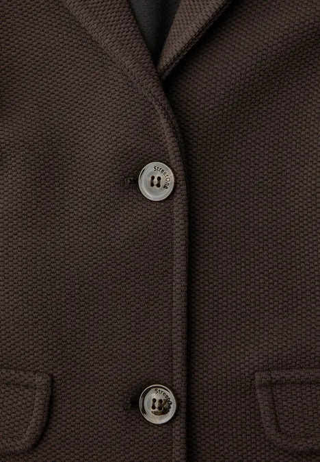 Basic blazer met reverskraag espresso brown