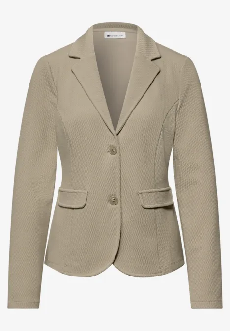 Basic blazer met reverskraag timeless beige