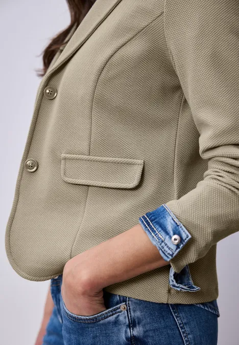 Basic blazer met reverskraag timeless beige