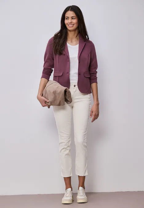 Basic blazer met reverskraag dark clouded blush