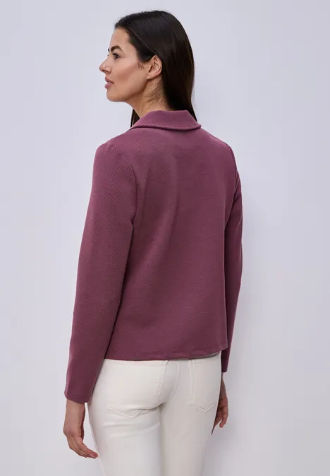 Basic blazer met reverskraag dark clouded blush