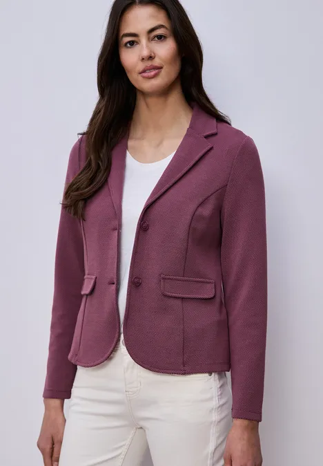 Basic blazer met reverskraag dark clouded blush