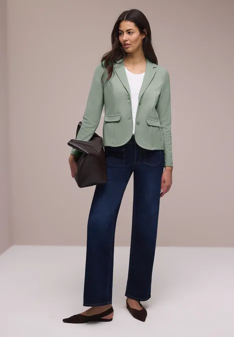 Basic blazer met reverskraag mint leaf