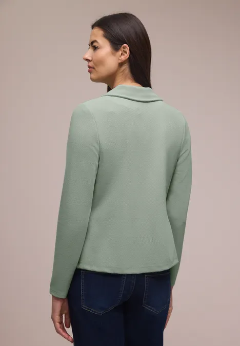 Basic blazer met reverskraag mint leaf