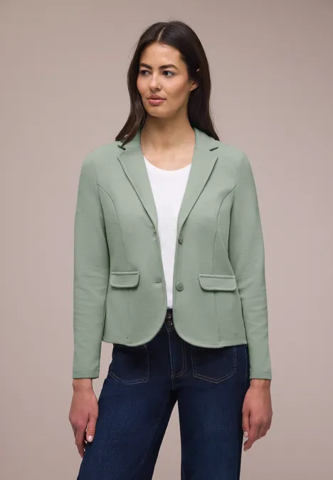 Basic blazer met reverskraag mint leaf