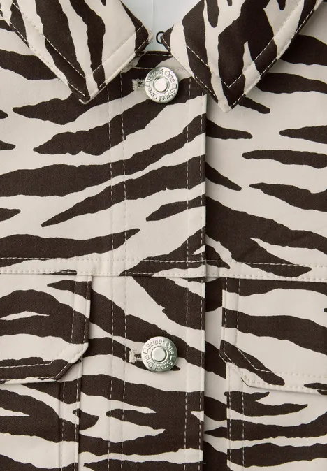 Overshirt mit Zebra-Print silkstone white