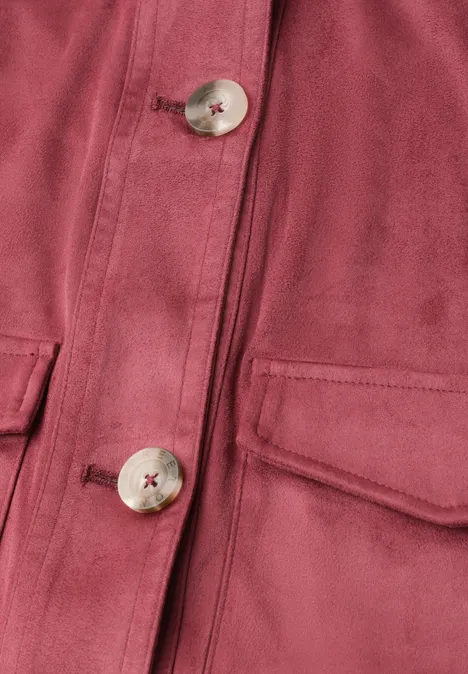 Jacke aus Velours mit Knopfleiste dark clouded blush