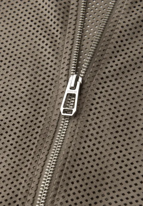 Blouson aus Velours Mesh mit Zipper dark beige Blouson aus Velours Mesh mit Zipper dark beige