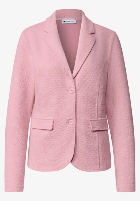 Roze blazerjas met reverskraag, knopen en zakken