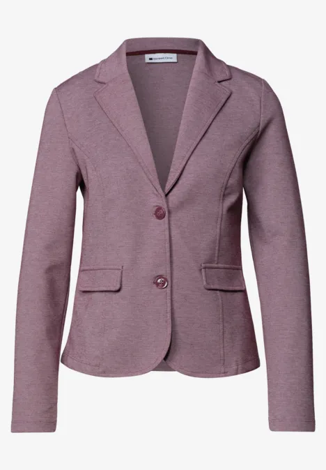 Basic Blazer in Unifarbe dark clouded blush Lila taillierter Damenblazer mit Reverskragen und Pattentaschen.
