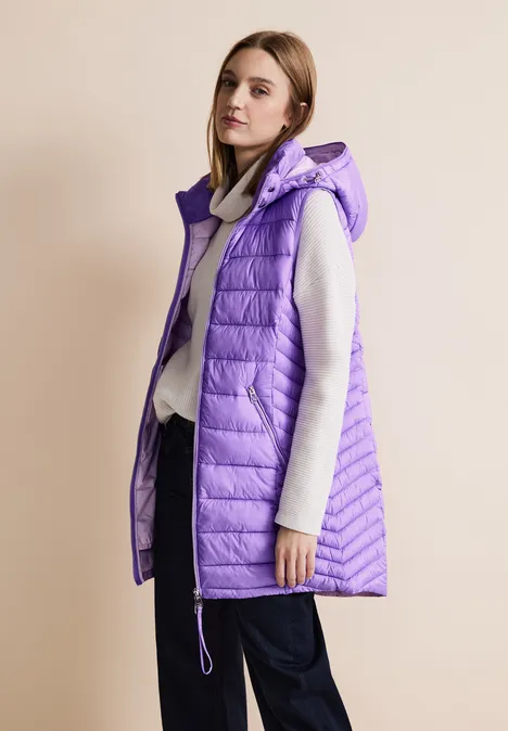 Kapuzen Longweste shiny lilac