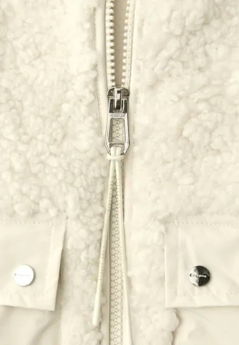 Vest met opgezette zakken eggshell ecru