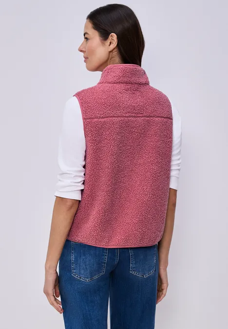 Weste aus Teddy-Material mit Zipper desert berry Weste aus Teddy-Material mit Zipper desert berry