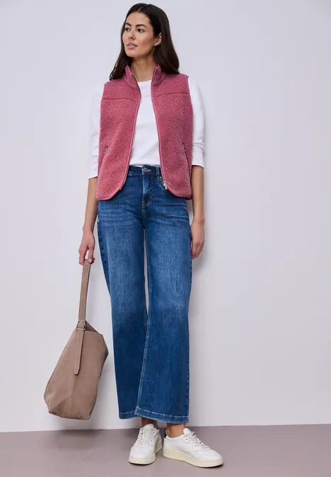 Weste aus Teddy-Material mit Zipper desert berry Weste aus Teddy-Material mit Zipper desert berry